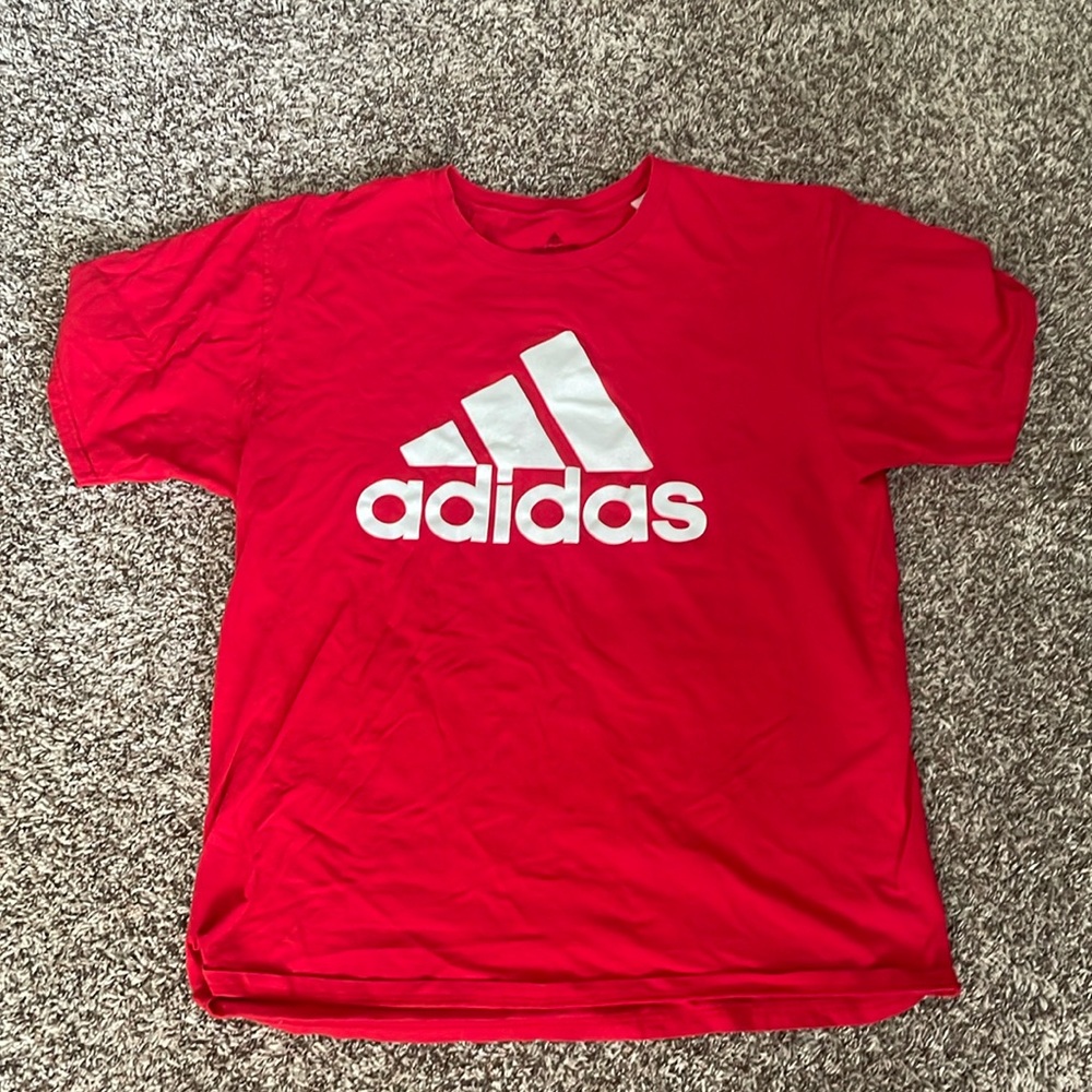 Red adidas tshirt